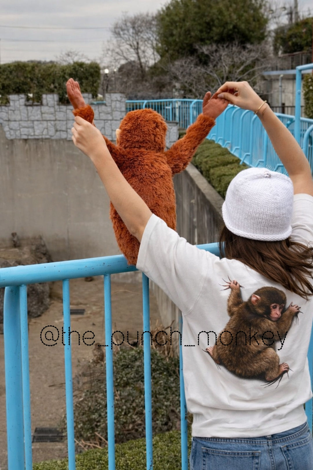 Punch Monkey Oversized Unisex T-Shirt — White Graphic Boxy Tee