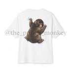 Punch Monkey Oversized Unisex T-Shirt — White Graphic Boxy Tee